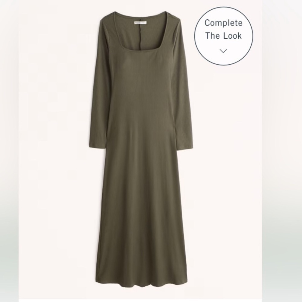 Abercrombie Long sleeve Square Neck Knit Maxi Dress L